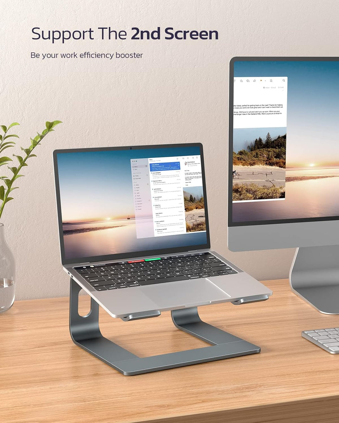 Laptop Ständer, Nulaxy Ergonomisch Notebook Stand, Universal Laptop Halterung, Riser Kompatibel mit
