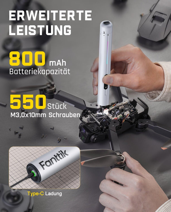 Fanttik E2 Ultra 3.7V Mini Elektro Schraubendreher Set, 50 in 1 Magnetische Präzisions-Schraubendreh