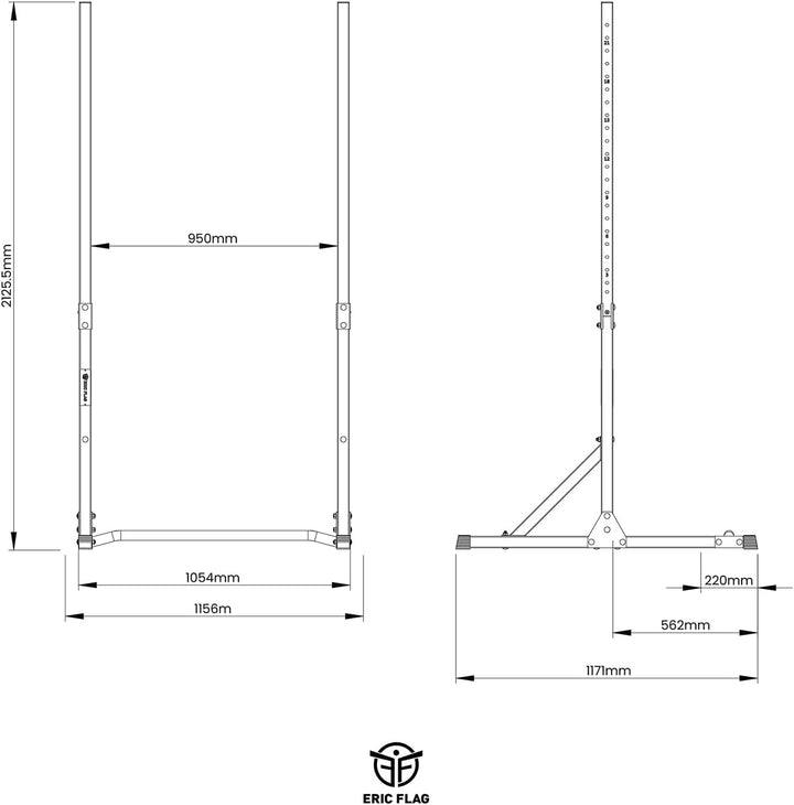 Eric Flag - Klimmzugstange, verstellbar von 105 cm bis 210 cm, für Krafttraining, Calisthenics, Home