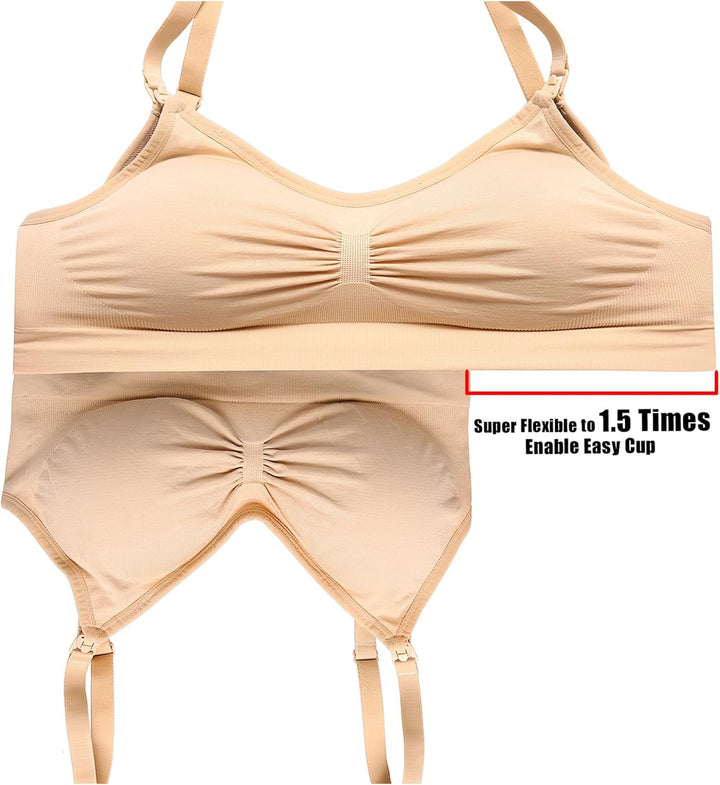 HOFISH Schwangerschafts- und Still-BH (Mehrfachpack) – Nahtloses Schlaf-Bralette ohne Bügel mit zusä