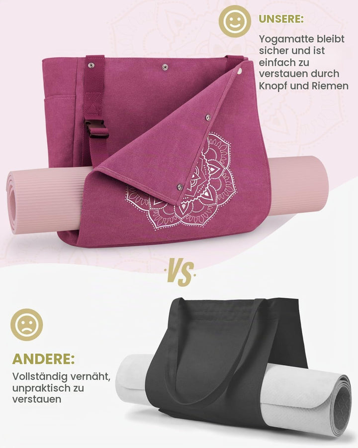 Gonex Yogatasche, Yogamatte Tasche mit Mehreren Taschen für Damen und Herren, Canvas wasserdichte To