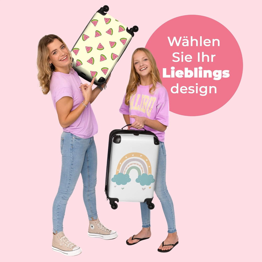 NoBoringSuitcases.com® Koffer Handgepäck - Kinderkoffer Mädchen, Reisekoffer Kinder, Leichtgewicht,