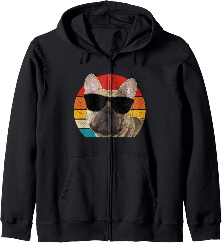 Französische Bulldogge Frenchie Hund Vintage Lustiges Hunde Kapuzenjacke