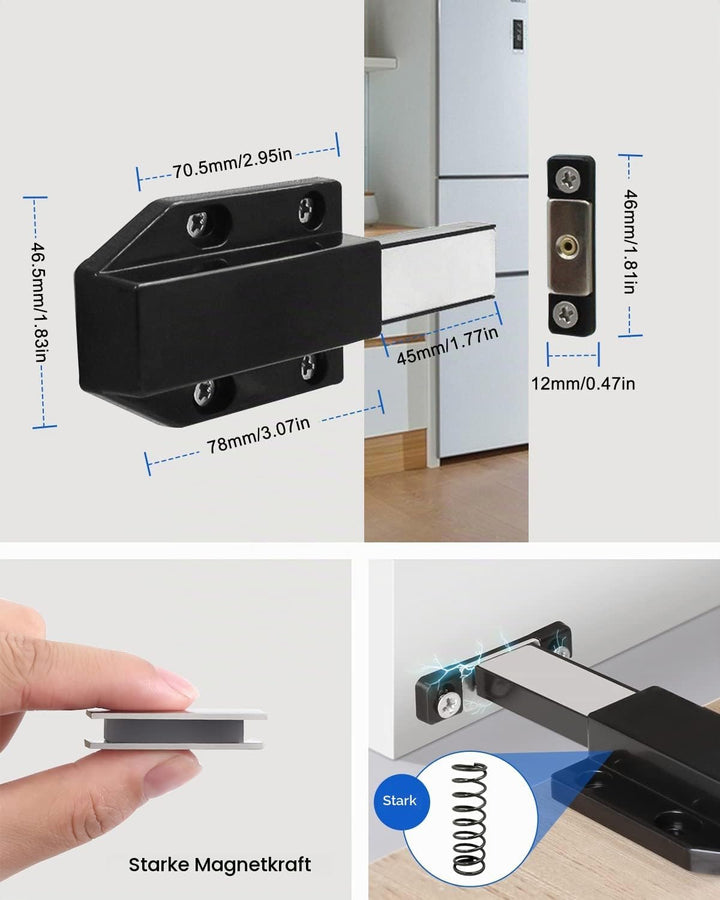 Drucktüröffner Push to Open Magnet Jiayi 4 Stück Heavy Duty Schrank Türöffner Tip On Beschlag Möbel