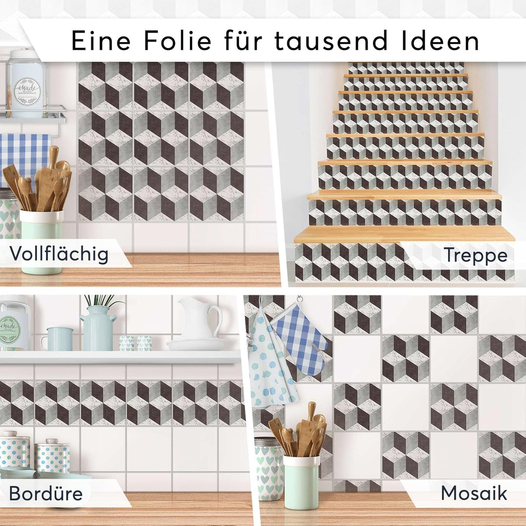Dekor Fliesen - CREATISTO Fliesenfolie u. Klebefliesen I Selbstklebende Fliesen Aufkleber Folie Stic