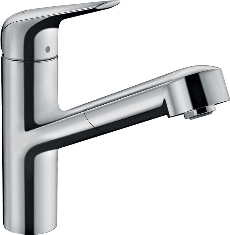 hansgrohe Küchenarmatur (Wasserhahn Küche 120° schwenkbar, hoher ausziehbarer Auslauf 150mm, Standar