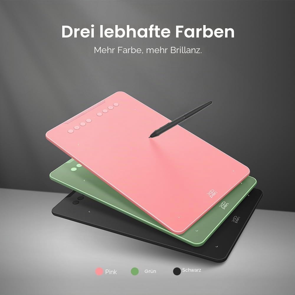 XP-PEN Deco 01 V2 Grafiktablett 10x6,25 Zoll Zeichentablett mit Neigungserkennung zum Malen &amp; Fotobe