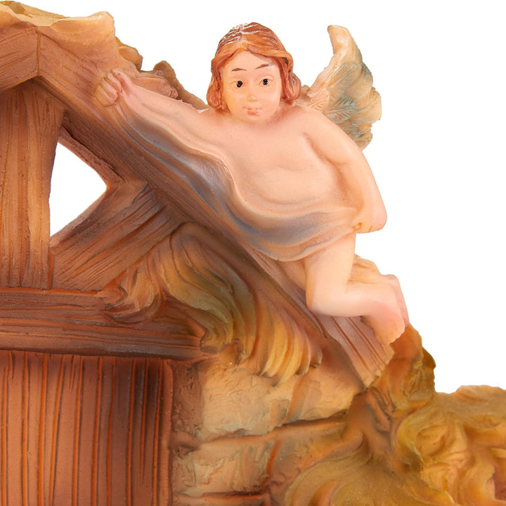 BRUBAKER Weihnachtskrippe - Jesus, Maria, Josef und die Könige im Krippenstall - 22 cm Tischkrippe W