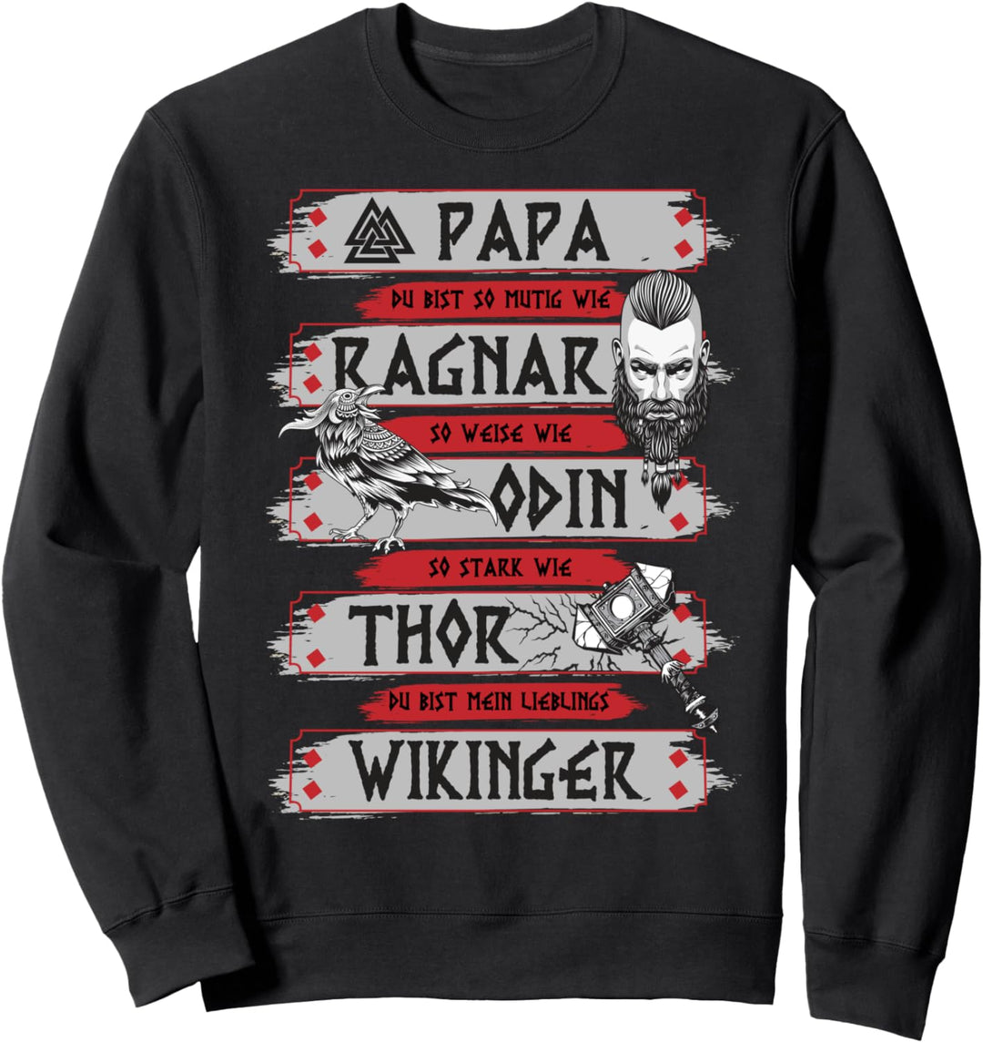 Männer Wikinger Papa zum Vatertag - Retro Viking Dad Spruch Sweatshirt
