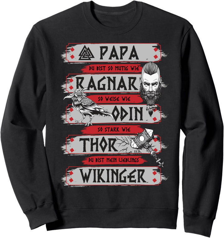 Männer Wikinger Papa zum Vatertag - Retro Viking Dad Spruch Sweatshirt
