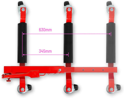 EBERTH 2 x Rangierhilfe hydraulisch, 680 kg Tragkraft, für max. Reifenbreite 230 mm, min. Spannweite