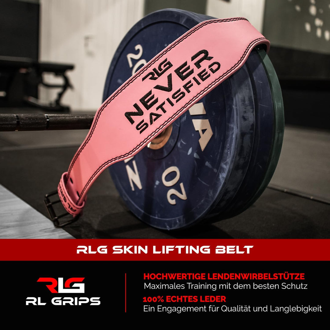 RL Grips - Ledergürtel für Gewichtheben – Lendenwirbelstütze für Muskeltraining – Powerlifting Gürte