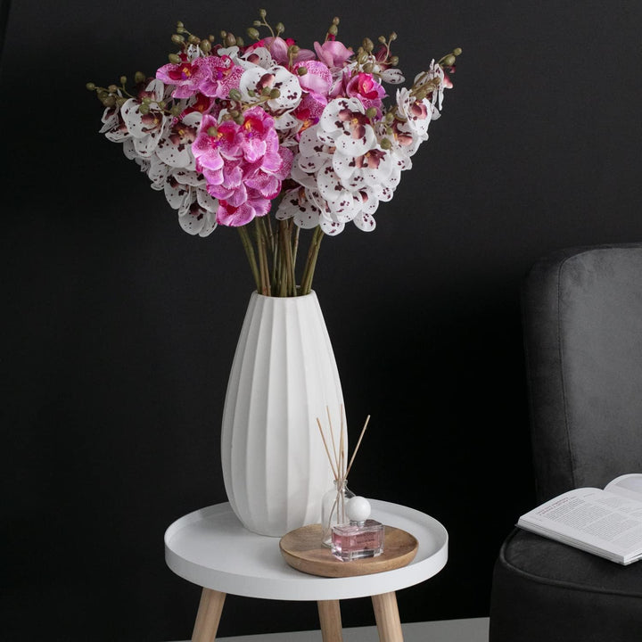 AmeliaHome Kunstblumen künstliche Pflanzen Dekoration 10 Stücke Faleni Weiss Pflaume Faleni Weiss Pf