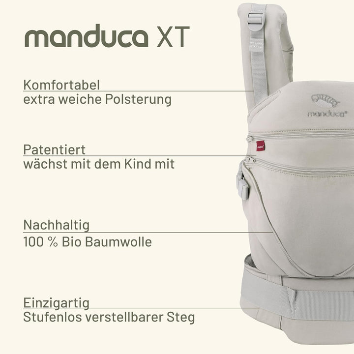 manduca XT Babytrage - Verstellbarer Sitz, der mitwächst - Vom Neugeborenen bis zum Kleinkind - Baby