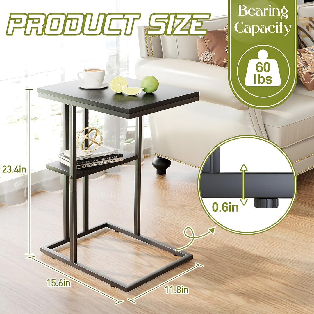 Beistelltisch C Form, Couch Beistelltisch, Kaffeetisch Kleiner Tisch, Sofa Tisch Beistelltisch Bett,