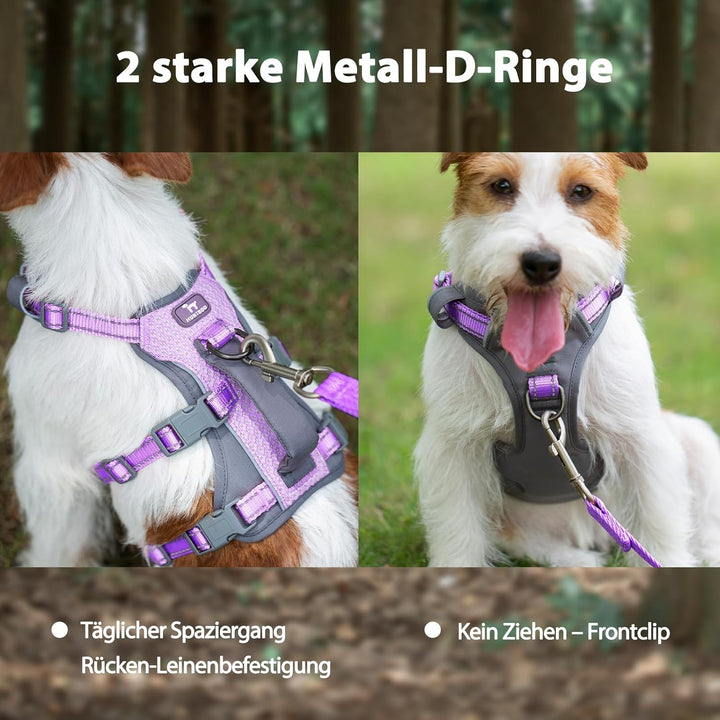 Huntboo Sicherheitsgeschirr Hund Ausbruchsicher, Panikgeschirr für Hunde, Reflektierendes Geschirr H