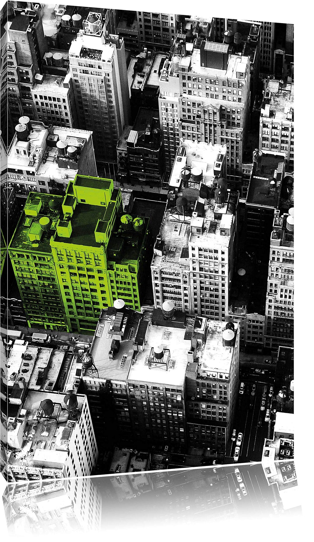 Pixxprint New York City Spezial schwarz/weiss / 120x80cm Leinwandbild bespannt auf Holzrahmen/Wandbi
