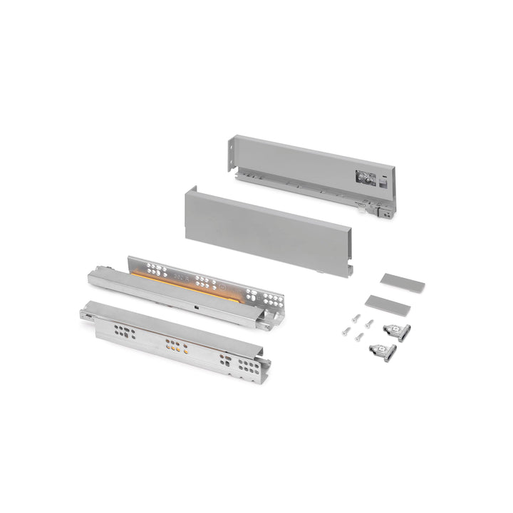 Emuca - Vertex Schublade 40 kg Höhe 93 mm, Tiefe:350mm, Grau metallic, Stahl, 1 St. L 350mm Vertex H