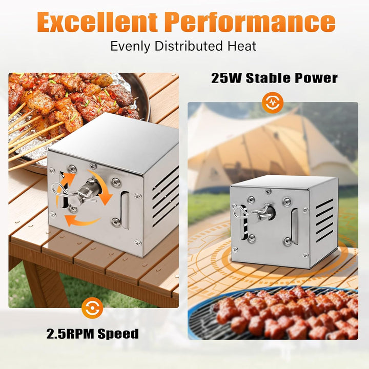25w Edelstahl Röster, 60kg Elektrogrill Elektromotor 220v Roaster Grill Zubehör BBQ Rotisserie Motor