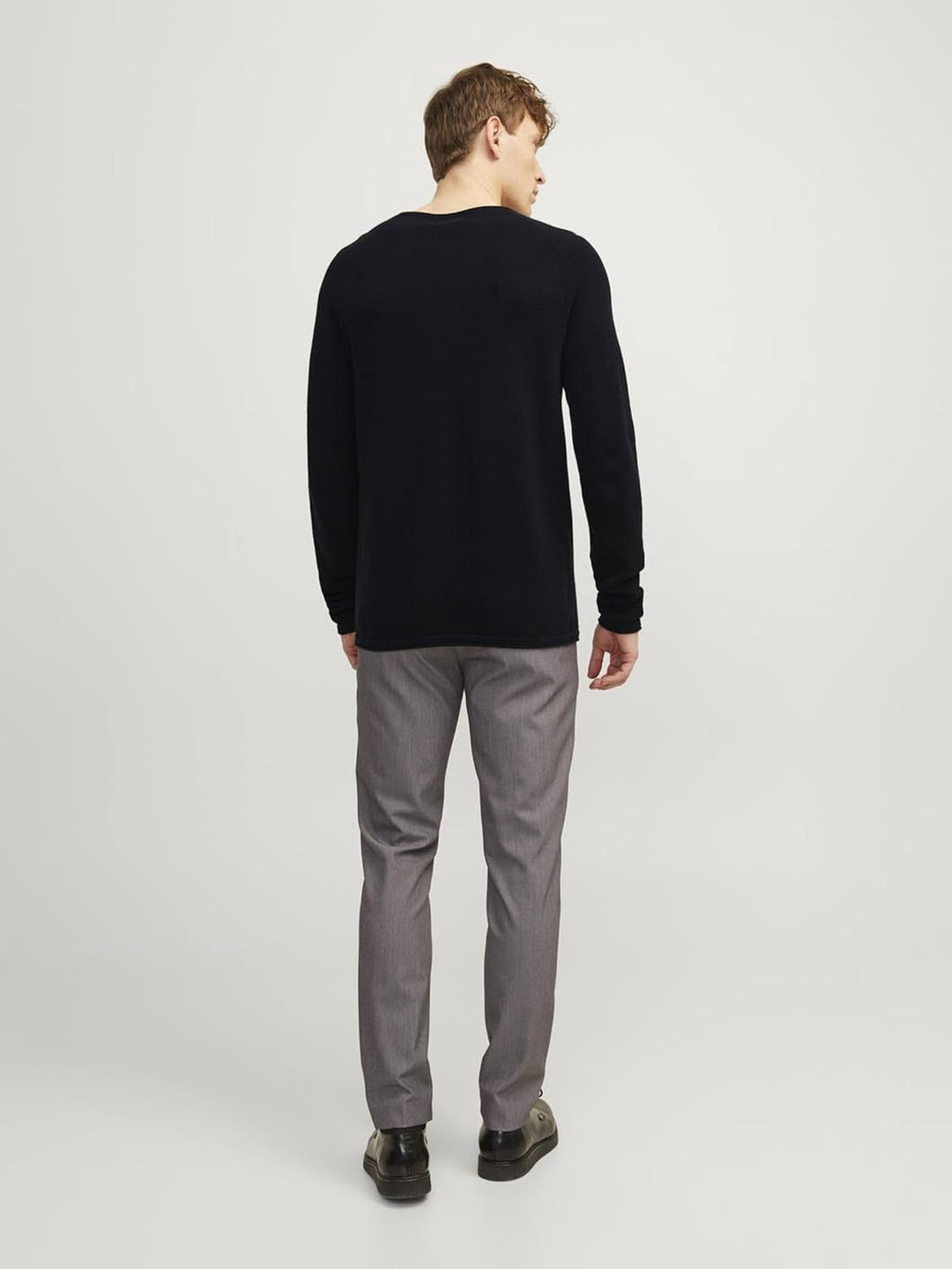 JACK & JONES Male Strickpullover mit Rundhals Einfarbig Strickpullover mit Rundhals XL Schwarz, XL S