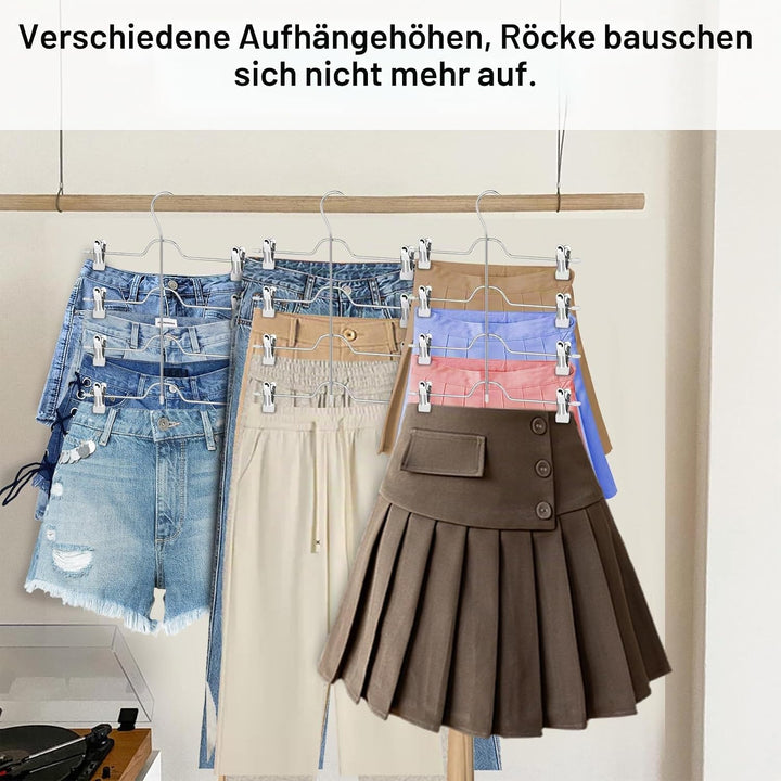 ABHENG Hosenbügel Kleiderbügel, Metall Kleiderbügel mit Anti-Rutsch für Hosen Röcke Socken Unterwäsc