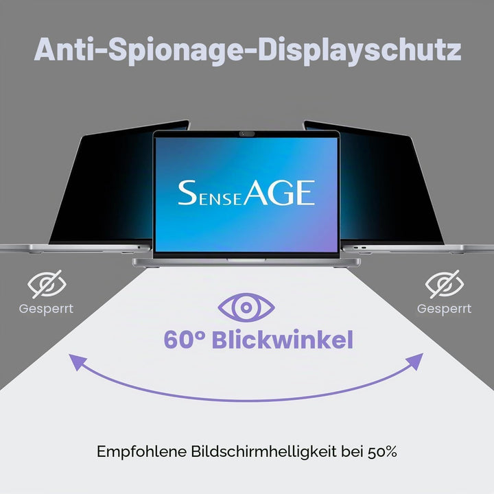 SenseAGE Magnetischer Blickschutzfilter für MacBook Air 13,3 Zoll (2018-2021), Anti-Spy & Anti-Blaul