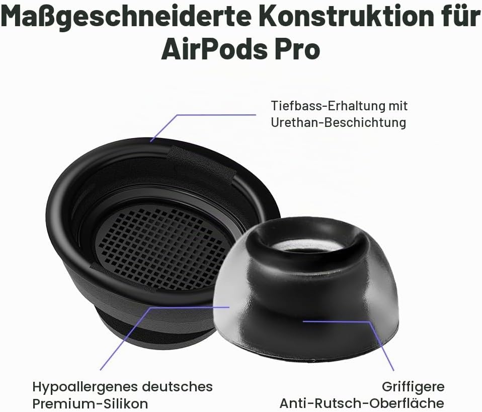AZLA SednaEarfit Crystal für AirPods Pro / 3 Paar (Grösse SSS/SS/S 3 Pr) Size SSS/SS/S 3Pr, Size SSS