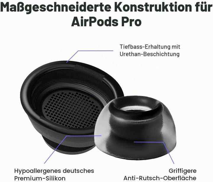 AZLA SednaEarfit Crystal für AirPods Pro / 3 Paar (Grösse SSS/SS/S 3 Pr) Size SSS/SS/S 3Pr, Size SSS
