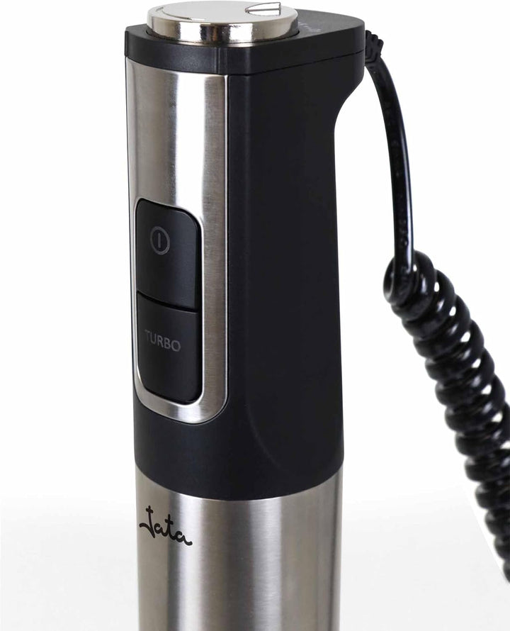 JATA JEBT1855 Stabmixer, 1200 W, Spiralkabel, ausziehbar von 1,5 m, extra langer Fuss (26 cm), 4 Kli