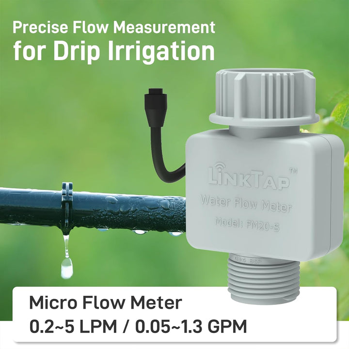 LinkTap Micro-Durchflussmesser - Kompatibel G2S und G2 Wasserzeitschaltuhren, Ideal für Tröpfchenbew