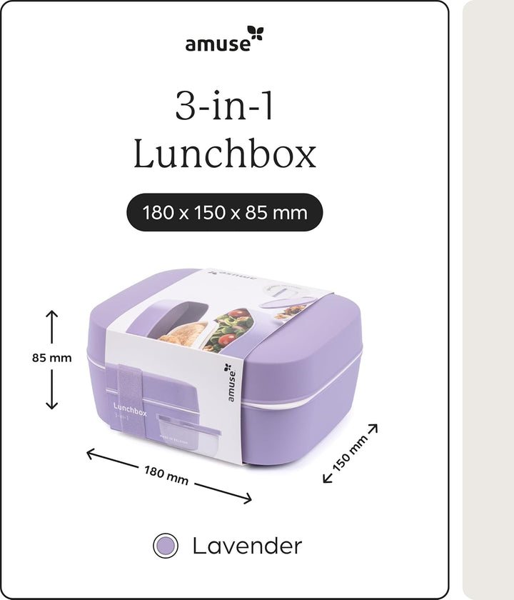 Amuse Lunchbox Erwachsene | Salat To Go Box, Brotdose Erwachsene oder Jausenbox Kinder | Bento Box |