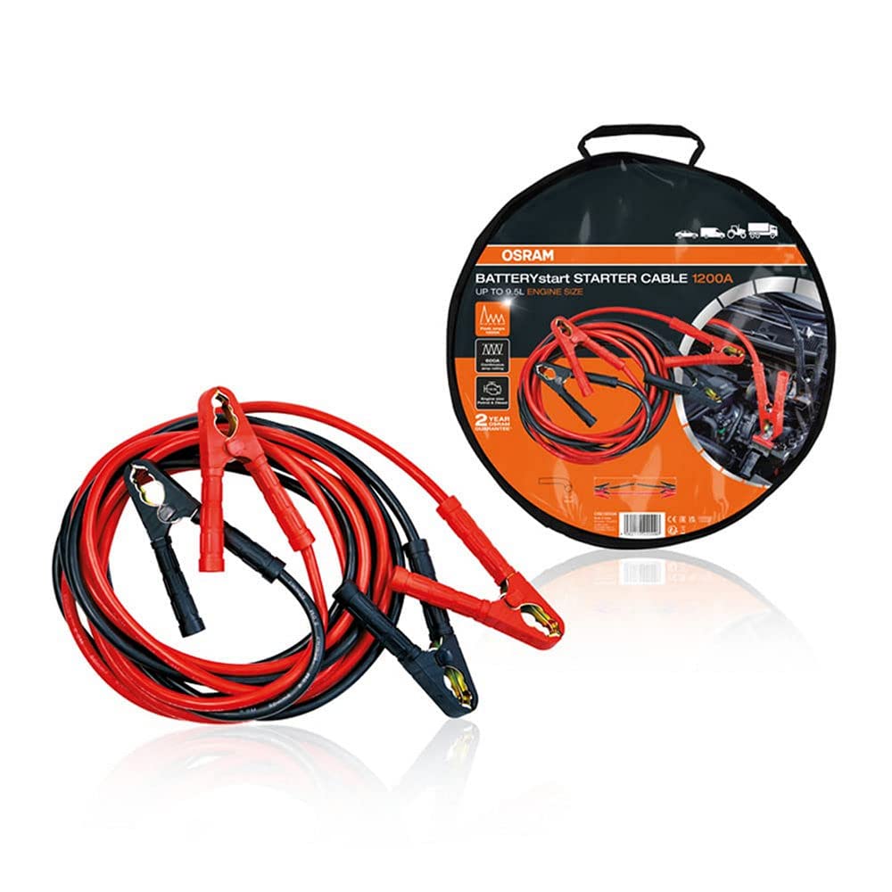Osram OSC500A Starter Cable, Starthilfekabel Für Benzin und Dieselmotoren, 12/24V, Überbrückungskabe