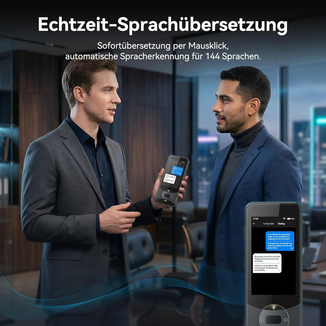 Wooask W10 Sprachübersetzer Gerät Ohne Internet, Übersetzer Echtzeit 140+ Sprachen Und Akzente Mit W