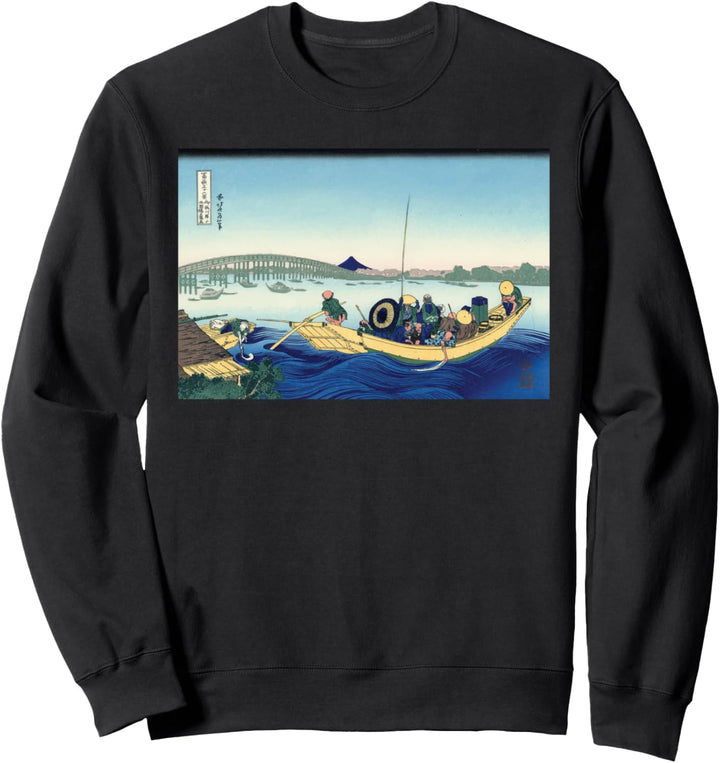 Japanese Woodblock Art Katsushika Hokusai Ukiyo-e Boat Japan Sweatshirt