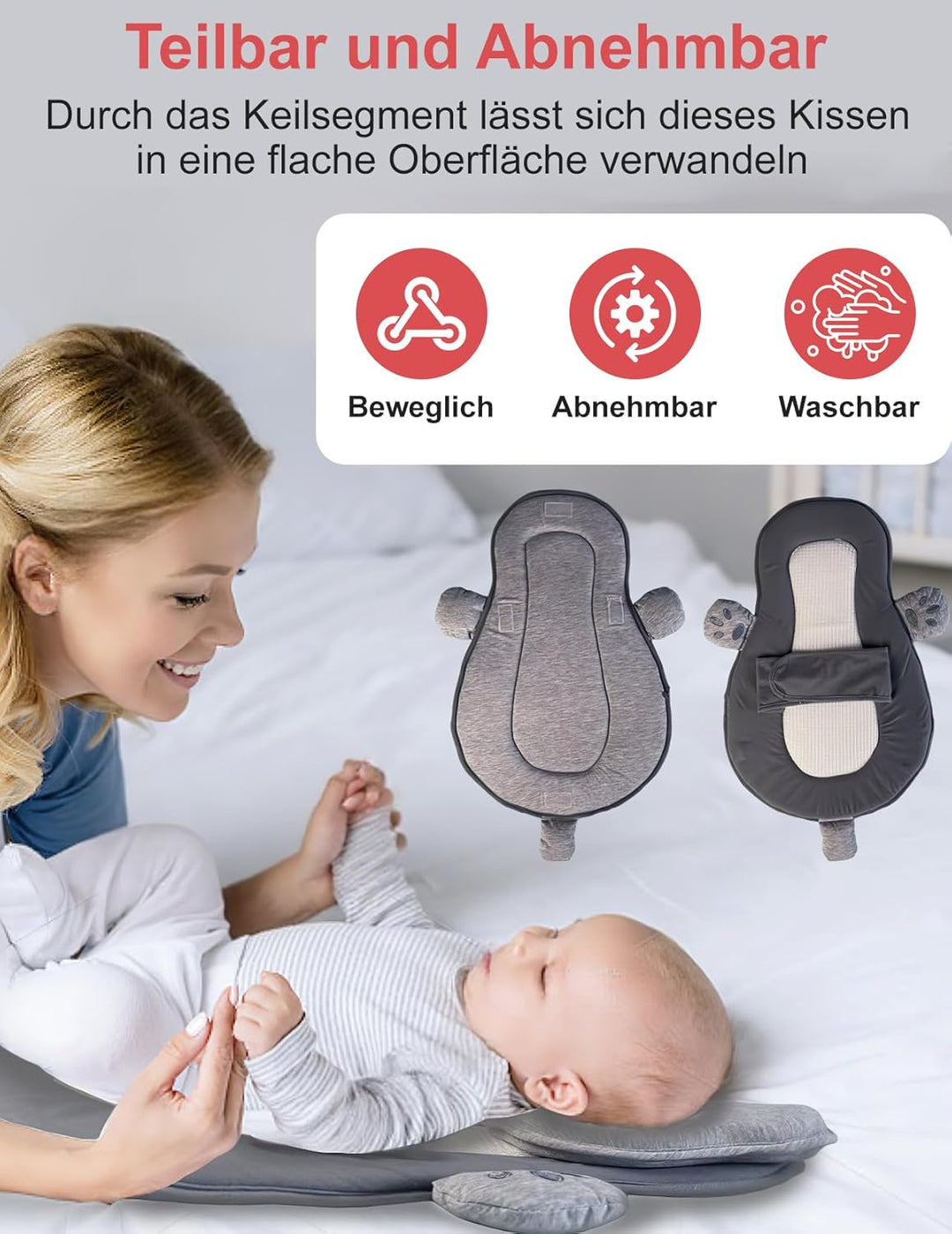 Stillkissen, Breiteres Stillkissen Memory-Schaum Stabile und Komfort | Multifunktionales Breastfeedi