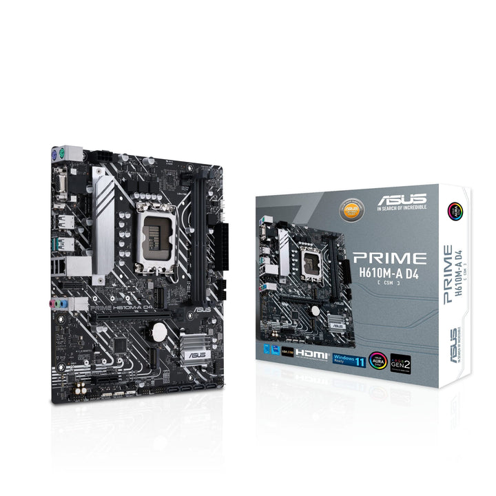 ASUS Prime H610M-A D4-CSM Business Mainboard Sockel Intel LGA 1700 (mATX, PCIe 4.0, 1Gb Ethernet, AS