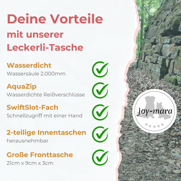 Leckerlitasche für Hunde - wasserdichte Hunde Leckerlitasche & Bauchtasche Hundetraining, Gassi Tasc