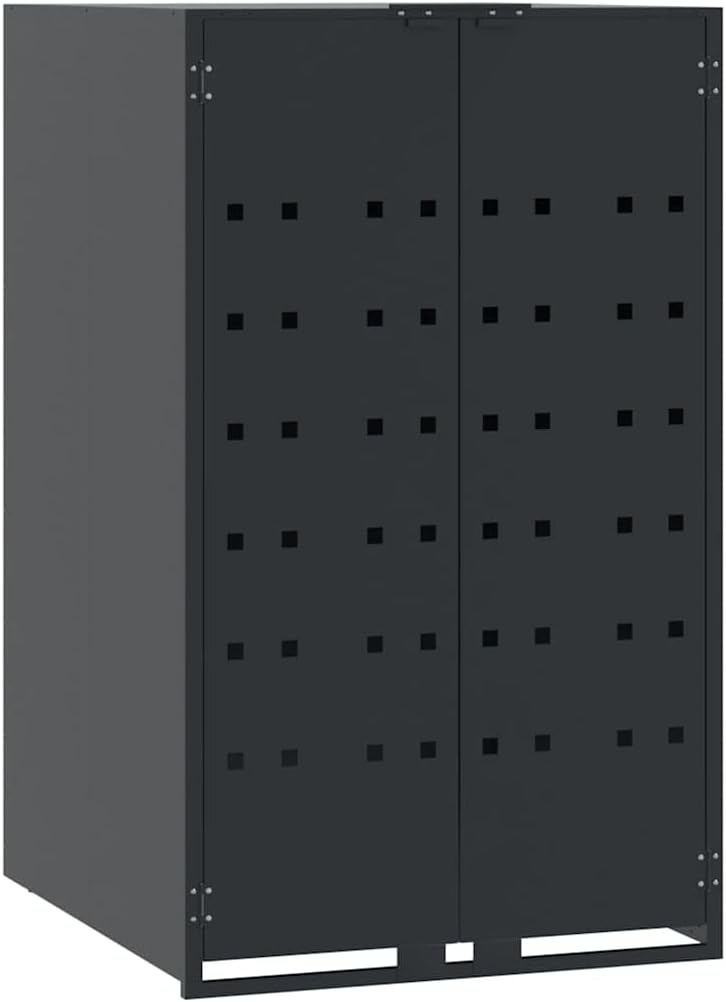 Mülltonnenbox für 1 Tonne Anthrazit 69x79x117 cm Stahl Leichtgewichtige Behälter 1 Fässer Anthrazit,