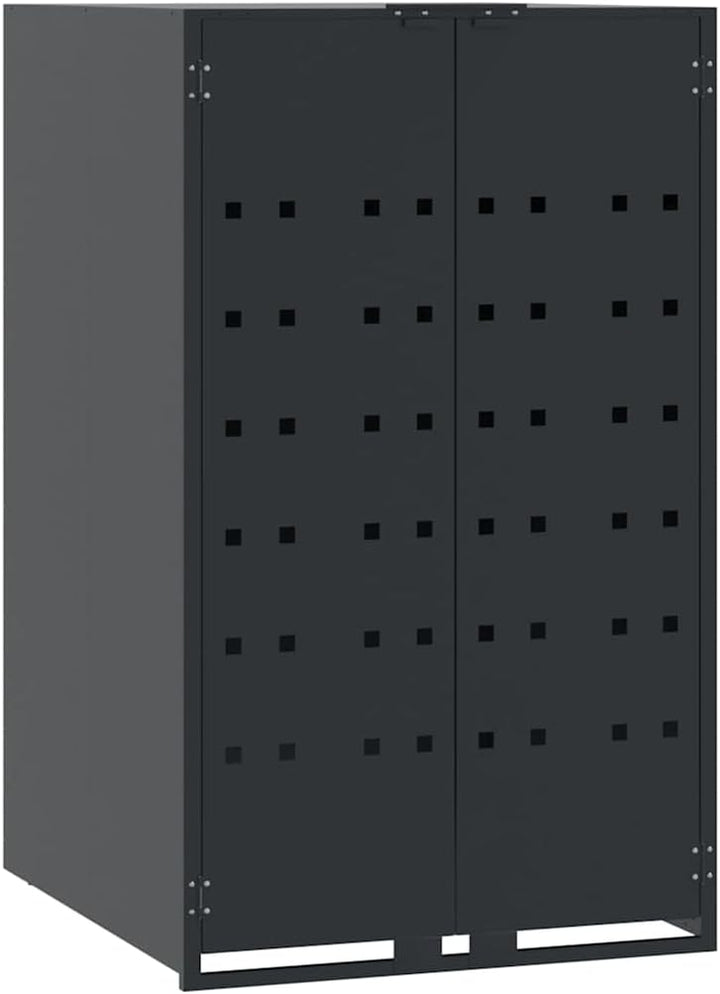Mülltonnenbox für 1 Tonne Anthrazit 69x79x117 cm Stahl Leichtgewichtige Behälter 1 Fässer Anthrazit,