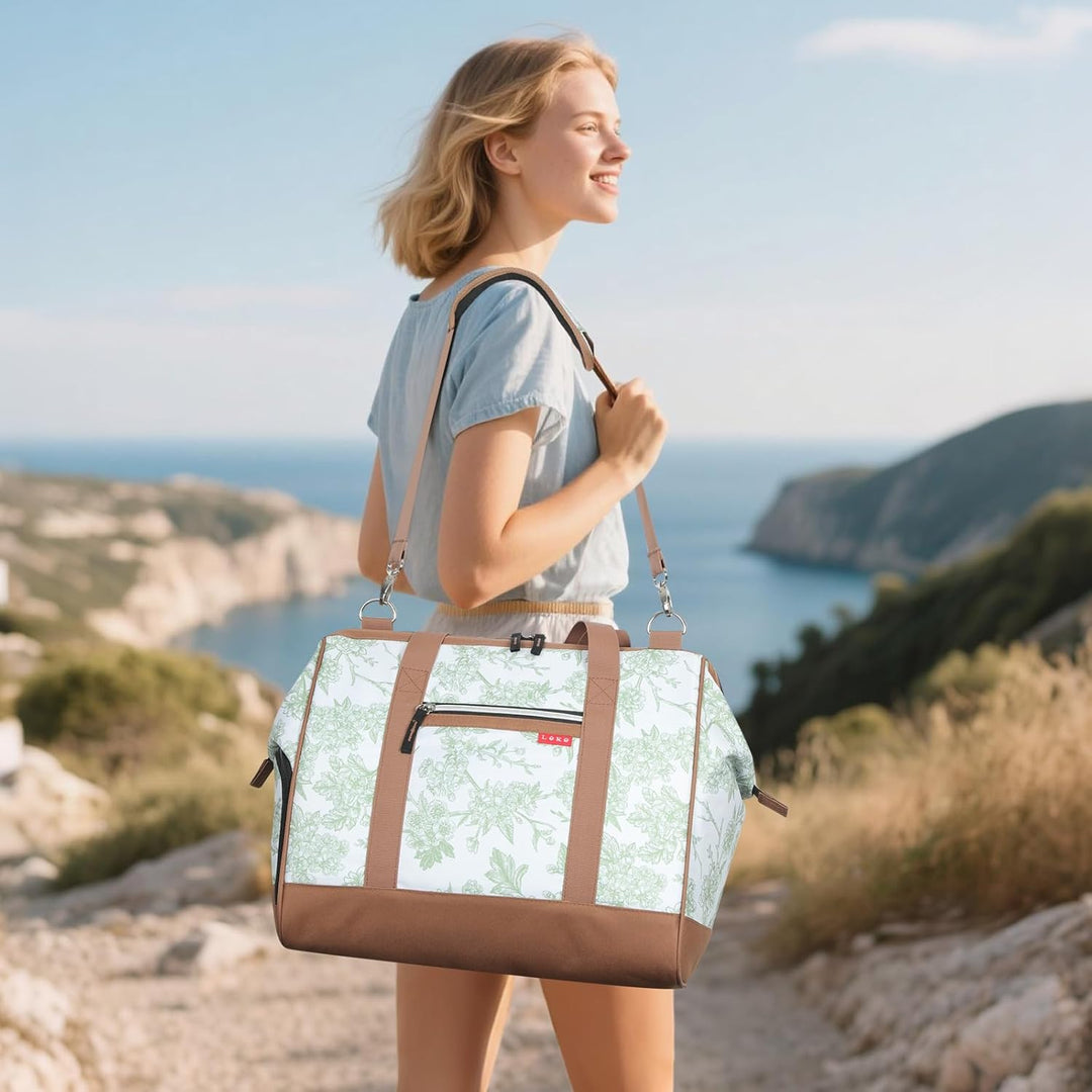 Lekesky Reisetasche Damen, Weekender Damen Klein mit Schuhfach, Grosses Öffnungsdesign, 33L Klinikta