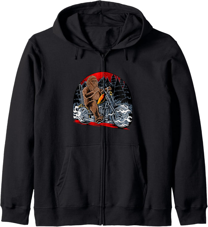 Vintage Biker Motorrad Bigfoot Retro 70er Jahre Chopper Bike Kapuzenjacke