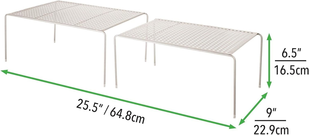 mDesign 4er-Set Regaleinsatz für Küchenschrank – praktische Geschirrablage aus Metall für mehr Abste