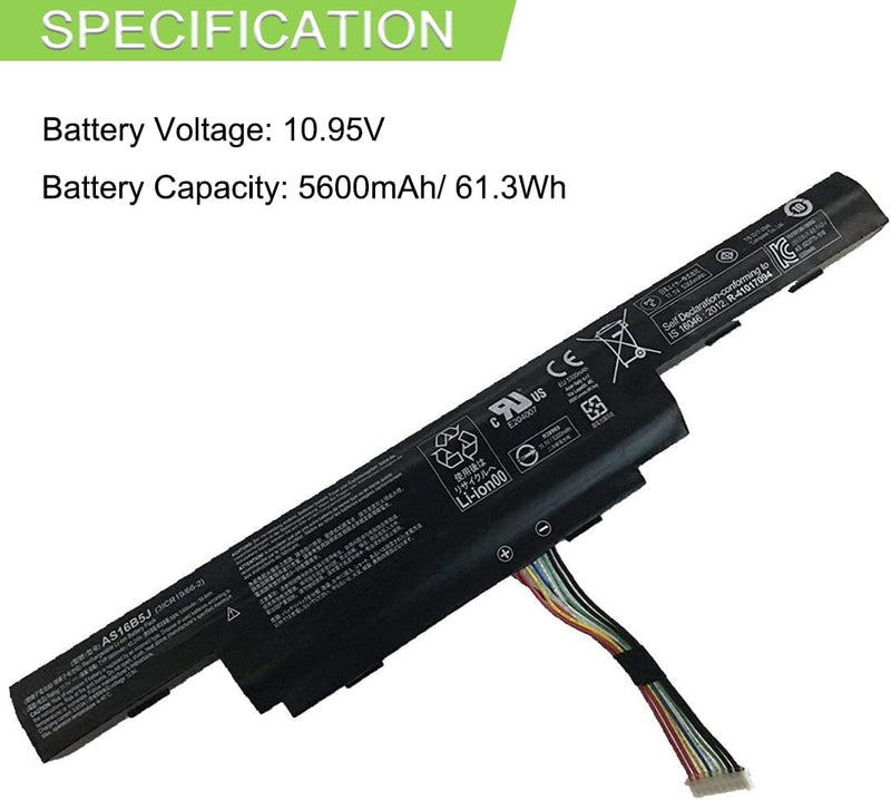 XITAIAN 10.95V 5600mAh 61.3Wh AS16B5J AS16B8J Ersatz Laptop Akku für Acer Aspire E5-575G E5-575G-53V