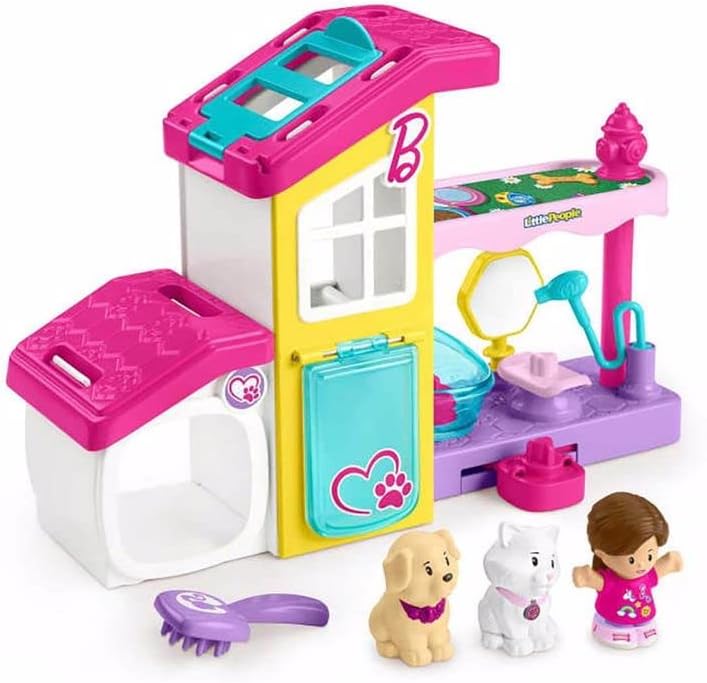 Little People Barbie-Spielset für Kleinkinder mit Musik und Geräuschen, 2 Ebenen und 4 Teilen, Tiers