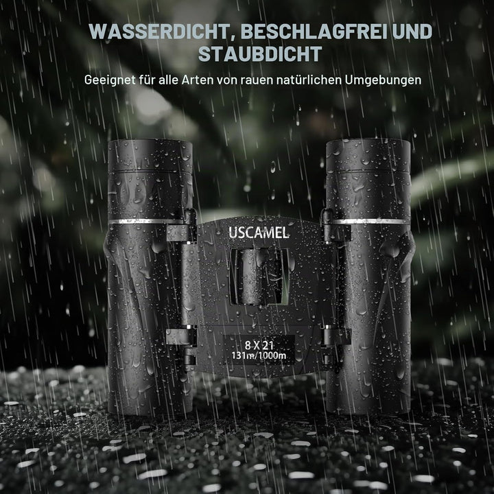 USCAMEL 8x21 Mini Doppelfernrohr Fernglas, Hohe Vergrösserung und Hohe Auflösung