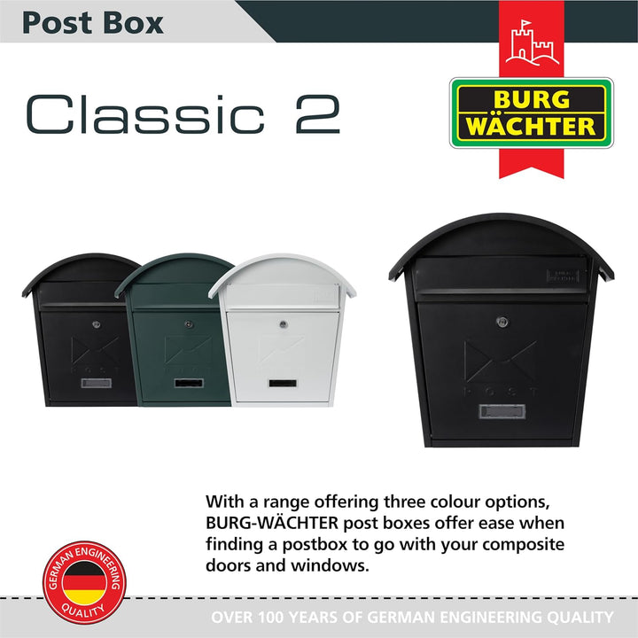 Sterling MB06 Klassischer Briefkasten, Schwarz, Schwarz