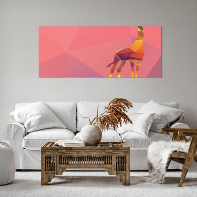 Wandbilder Dekoration Wohnzimmer Giraffe modern Grafik Panorama Bilder auf Leinwand 120x50cm Leinwan