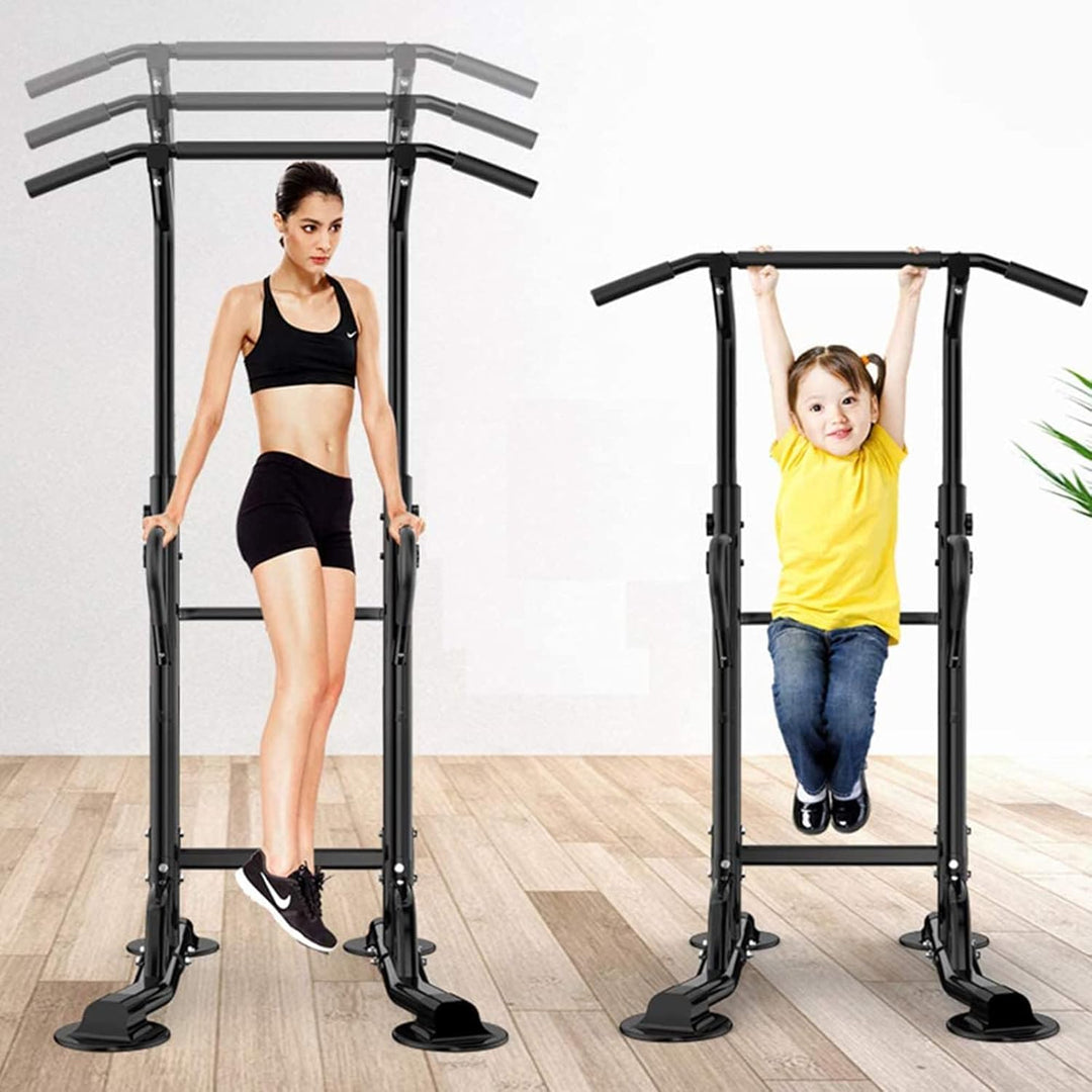 SogesGame Verstellbare Klimmzugstange Power Tower, Höhenverstellbarer Multi-Gym Power Tower Dip Stat