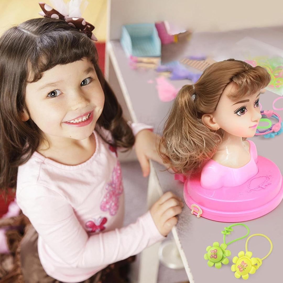1 Set Puppenkopf für Haarstyling und Make-up, Stylingkopf, Puppe für Mädchen, farbenfrohes, realisti