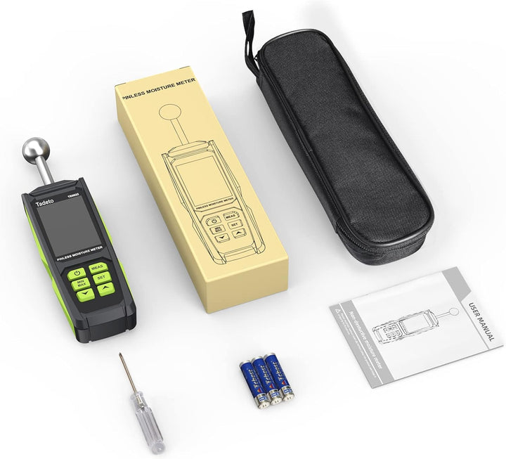 Feuchtigkeitsmessgerät, Tadeto Feuchtemessgerät 20-40mm Analysetiefe mit Farb-LCD Alarmfunktion Hold